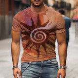 Men's Sun Totem Painting Print T-shirt