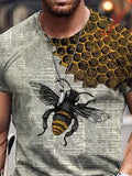 Mens Trendy Bee Dictionary Page Print Crew Neck Short Sleeve T-Shirt