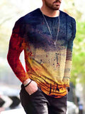 As Picture Casual Abstract Crew Neck Cotton-Blend Shirts & Tops