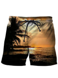 Men's Hawaiian Print Casual Resort Beach Shorts