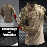 Scorpion OCP 1/4 Zip Military Combat Shirt Men's Tactical Army Assault Camo Shirt