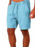 Men's Casual Solid Color Cotton Linen Shorts
