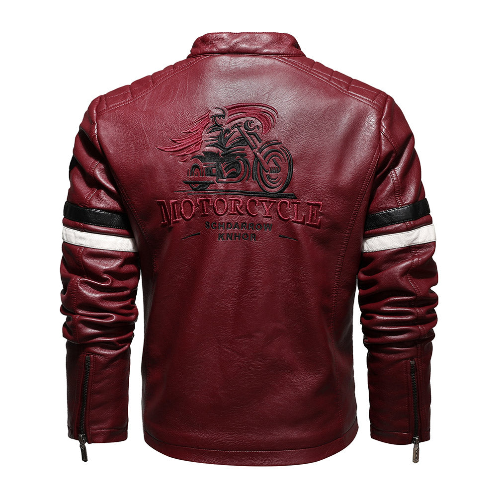 Speed Leather Jacket Motorcycle Badge Jacket