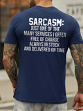 Sarcasm Back Print Short Sleeve Crew Neck Cotton Blends Shirts & Tops