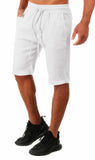 Linen Casual Pockets Drawstring Shorts