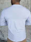 Cotton Crew Neck Plain Shirts & Tops