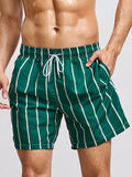 Men's Casual Loose Striped Printed Surf Swim Beach Shorts