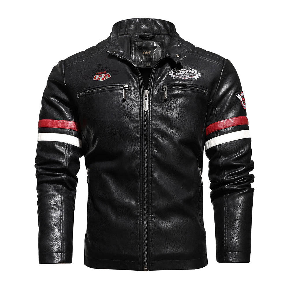 Speed Leather Jacket Motorcycle Badge Jacket