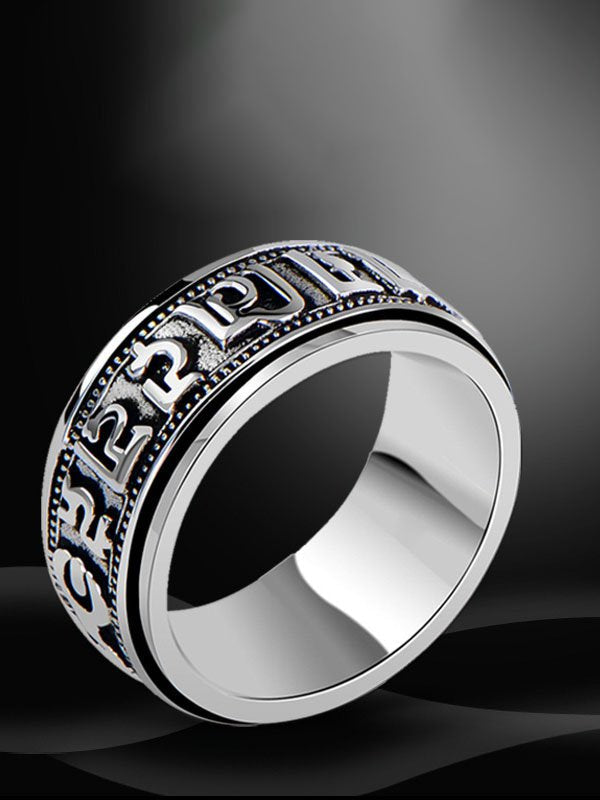 Fashion Titanium Steel Black-Silver Rings