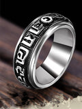 Fashion Titanium Steel Black-Silver Rings