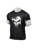 Mens Fashion Skull Print Sports Muscle Short Sleeve T-Shirt