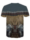 Mens Native American 3D Printed Short-Sleeved T-Shirt
