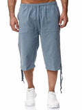 Men's Cotton Linen Cropped Casual Pants