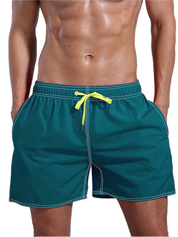 Solid Pockets Casual Beach Shorts
