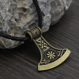 Nordic Viking Odin Axe Rune Shield Pendant
