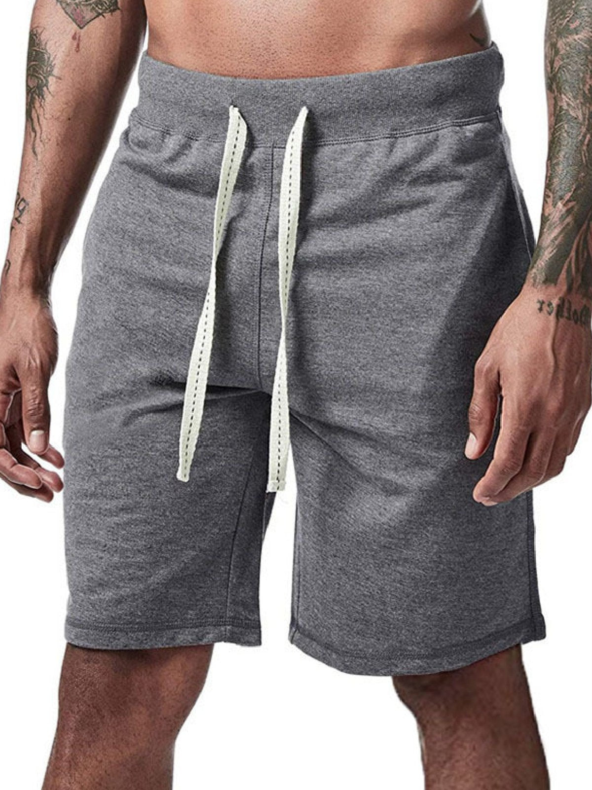 Casual Solid Pockets Drawstring Sports Fitness Casual Casual Pants