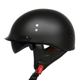 Sun Shield Half Helmet DOT - Matte Black