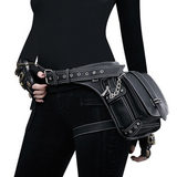 Retro Black Motorcycle Waist Bag