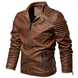 Leather Ripple Biker Jacket
