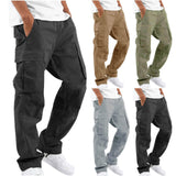 Men's Multi-Pocket Loose Straight-Leg Pants