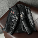 Moto Racing Black Leather Jacket