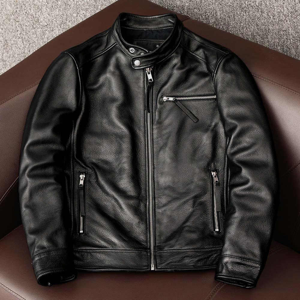 Cowhide Black Leather Jacket