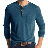 Men's Button Half Open Collar Henley T-Shirt