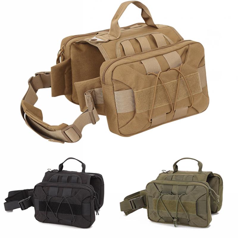 Tactical Dog Backpack Hound Dog Harness Vest with 2 Large Side Bags