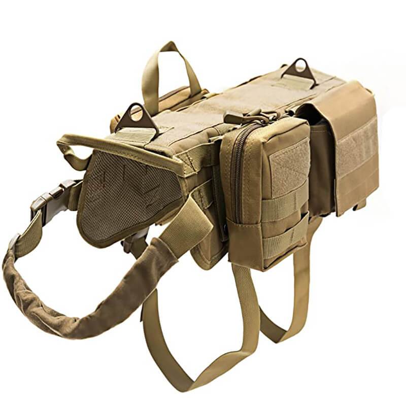 3 Colors Tactical Dog Harness Adjustable Military K9 Harness Vest with 3 Detachable Pouches