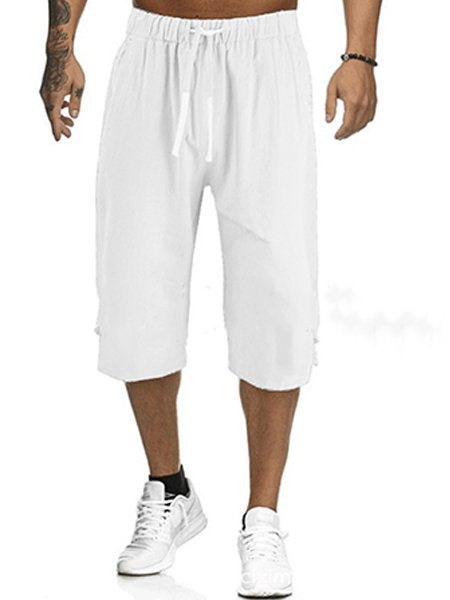 Men's Linen Solid Color Casual Shorts