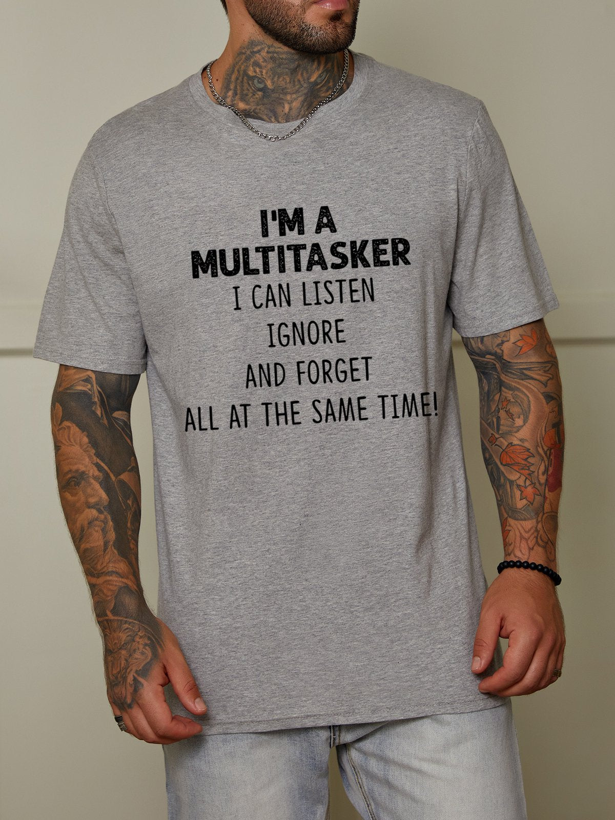 I'm A Multitasker Crew Neck Casual Short Sleeve Shirts & Tops