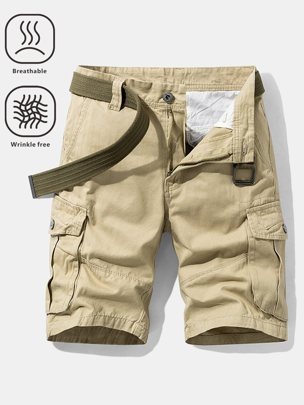 Men's Outdoor Wear-Resistant Breathable Sweat-wicking Multi-pocket Cargo Shorts