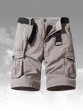 Multi-pocket Workwear Casual Cotton Cropped Shorts