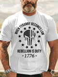 Men's When Tyranny Becomes Law Rebellion Becomes Duty Men's Crew Neck Casual Shirts & Tops