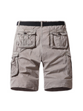 Multi-pocket Workwear Casual Cotton Cropped Shorts