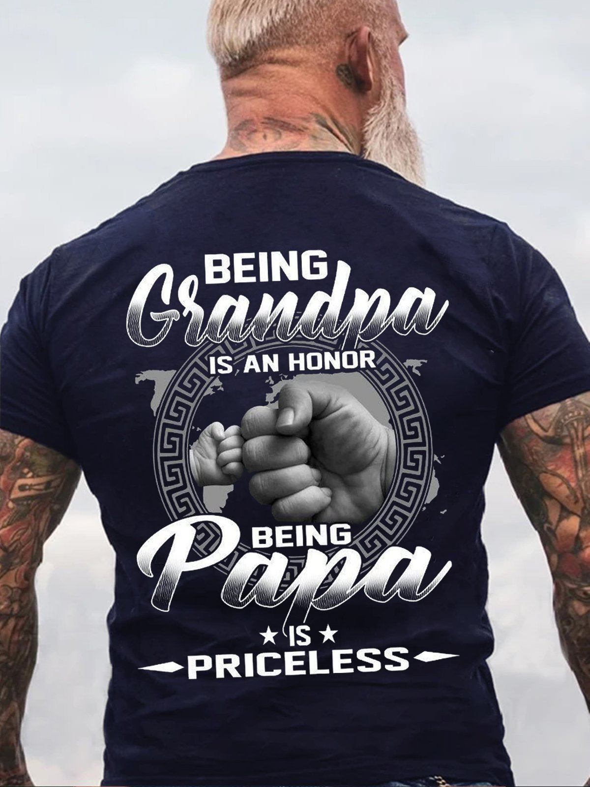Being Grandpa Is An Honor Being Papa Is Priceless Cotton Short Sleeve Shirts & Tops