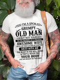 Men's Grumpy Old Man Graphic T-shirts Your Body cotton Tee Plus Size Tops