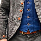 Men's Vintage Lapel Multi Pocket Solid Color Jacket