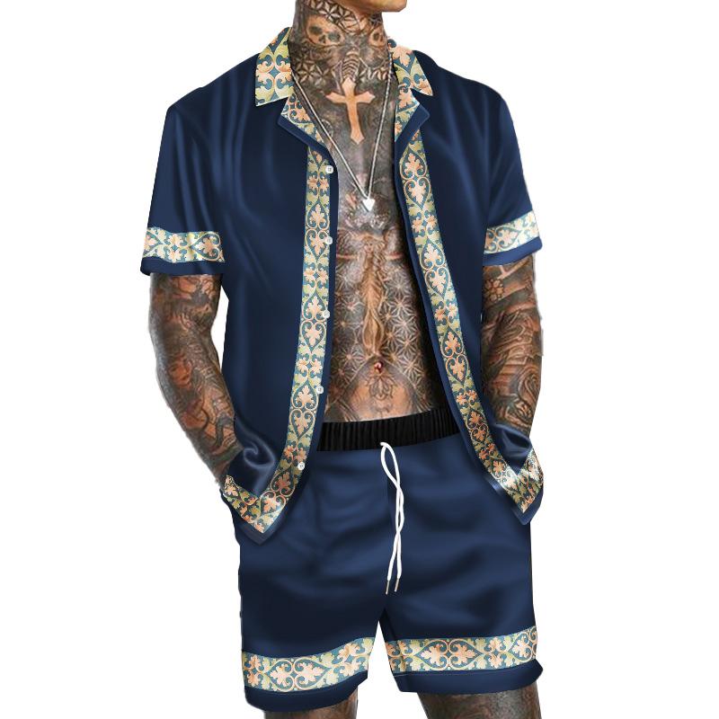 Men's Hawaiian Short Sleeve Shirt Short Set