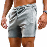Men's Casual Solid Color Sports Straight Cotton Shorts