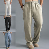 Men's Washed Cotton Loose Pants Breathable Casual Sweatpants Trousers