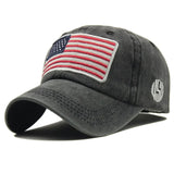 Unisex Letter Embroidered USA Flag Hat