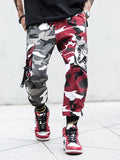 Camouflage Casual Faux Leather Printed Pants