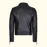 New Men's Genuine Leather Jacket Black Slim fit Biker Motorcycle jacket