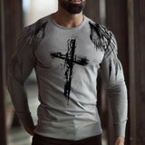 Gray Casual Crew Neck Shirts & Tops