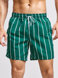 Men's Casual Loose Striped Printed Surf Swim Beach Shorts